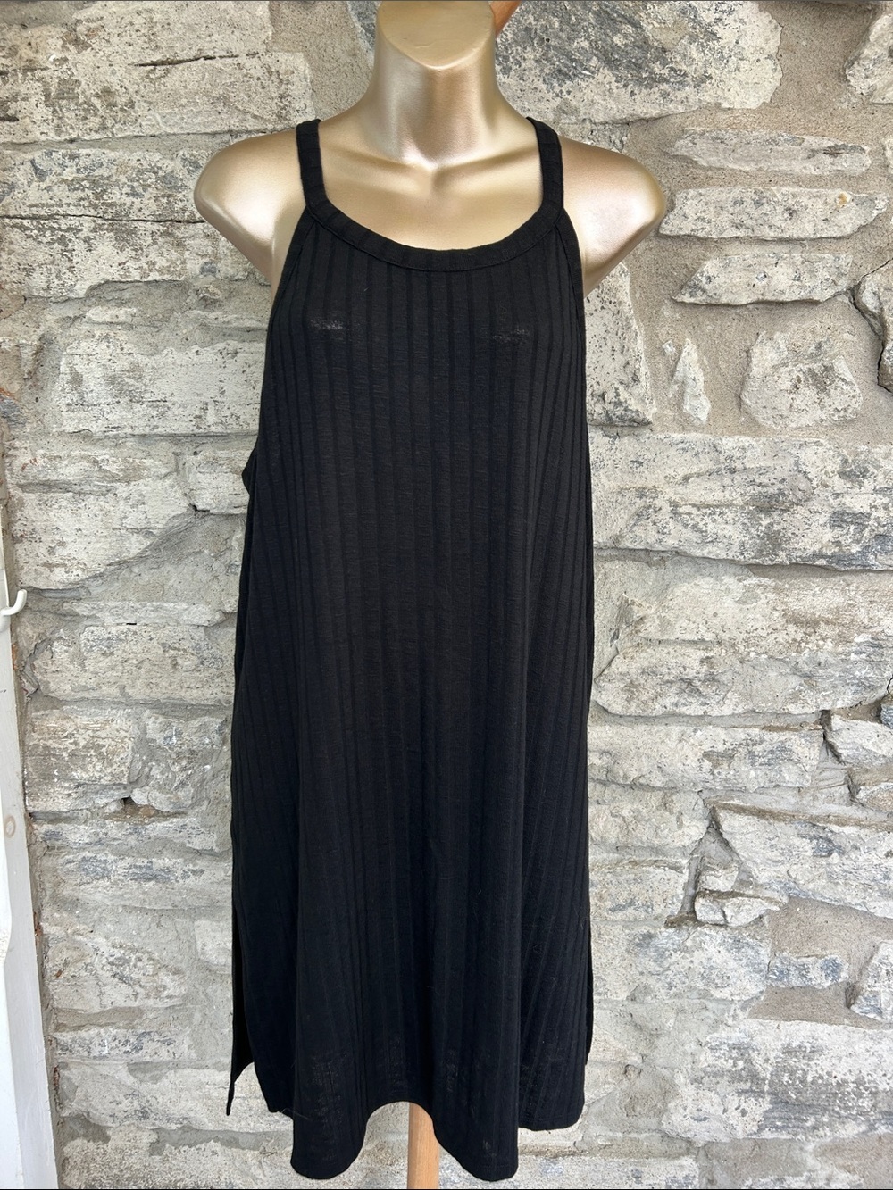 Ribbed Swim Coverup Tank Dress
